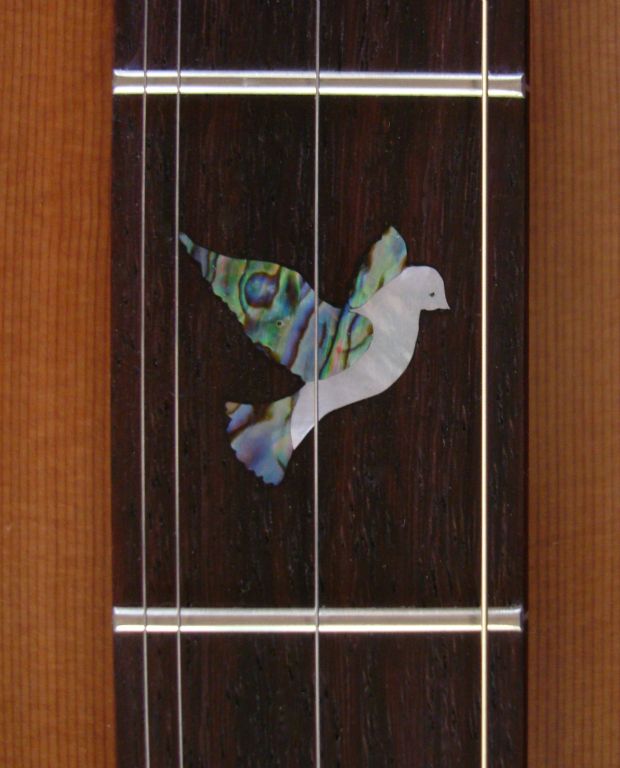 Dove with abalone wings and tail